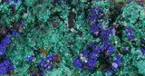 Azurite and Malachite Crystal Specimen - Morocco #61755-2